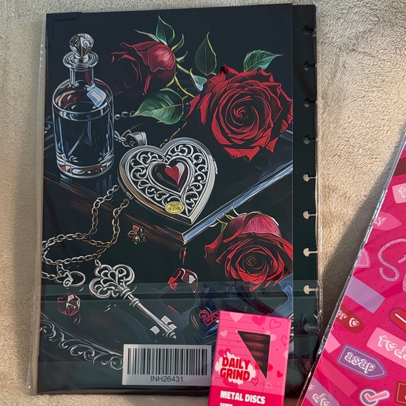 The Daily Grind Valentine Themed Notebook and Sticker Set NWT - Picture 2 of 2